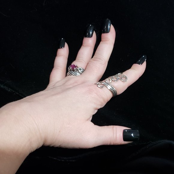 Vintage Gypsy Boho Sterling Silver Scroll Ring - Picture 4 of 4